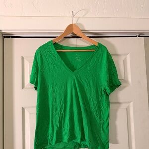 a new day Bright Green V-Neck Short Sleeve Top